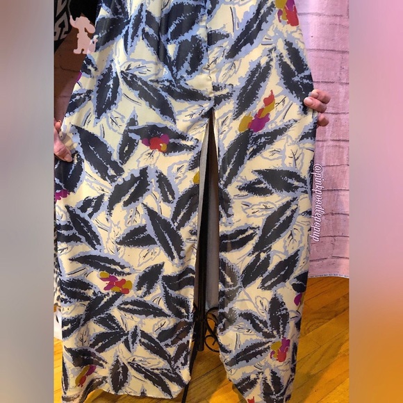 Willow & Clay Blue & Cream Split Front Maxi Dress - Picture 6 of 8